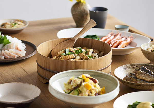 鱧の混ぜごはんの食卓