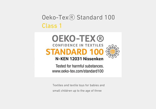 エコテックス規格100のクラス1をクリア